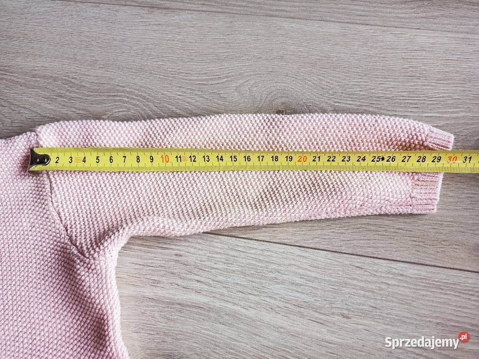 Sweter dziewczęcy różowy rozpinany z kieszeniami