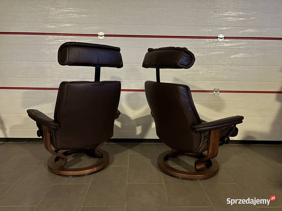 Dwa luksusowe fotele skóra Ekornes StressLess Wrocław