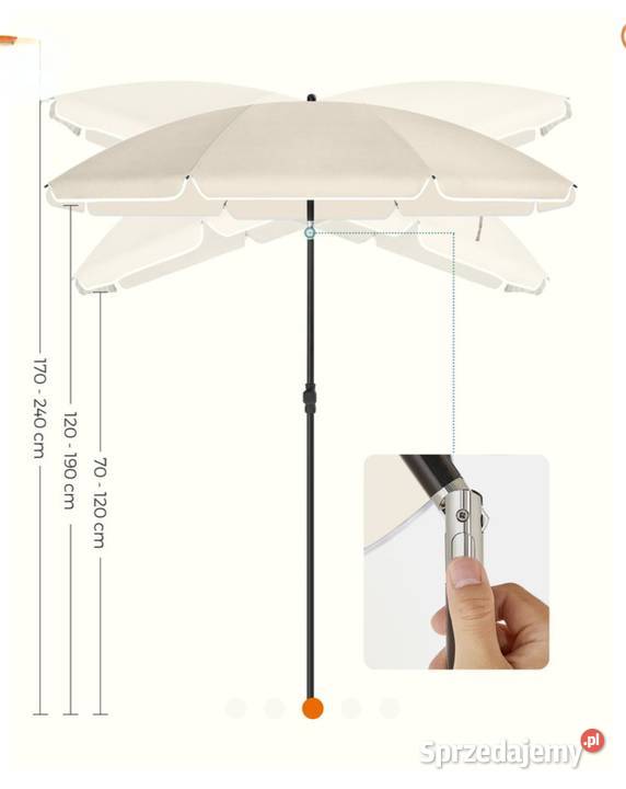 Parasol plażowy beżowy nowy