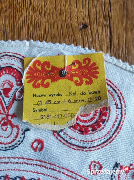 Oryginalny komplet do kawy cepelia z metką PRL łódzkie Podkałek