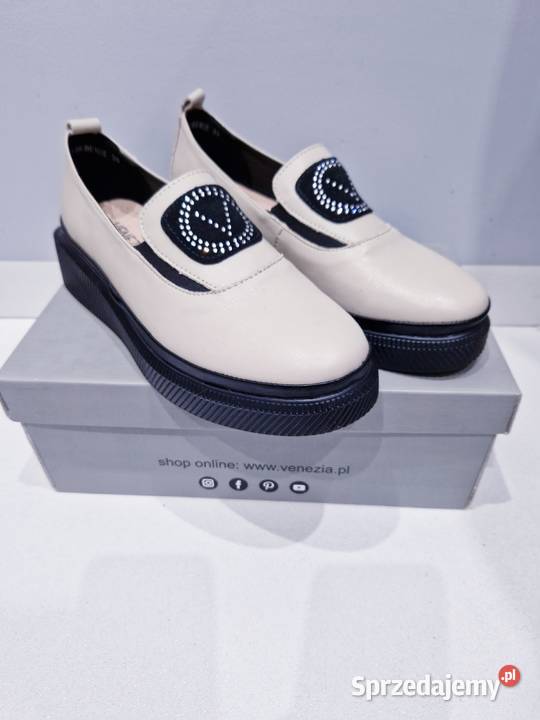 Damskie beżowe mokasyny Venezia Dąbrowa Górnicza