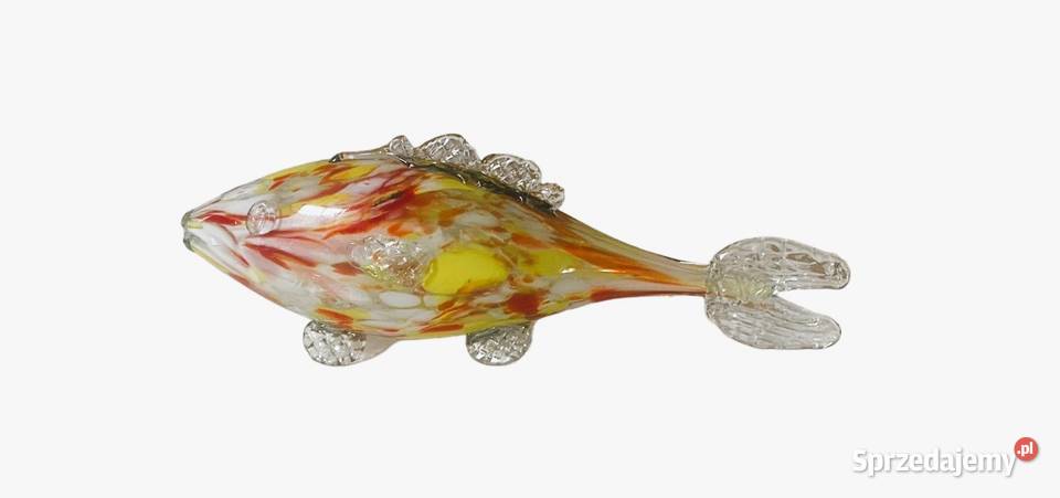 Ryba figura szklana l 70 XX w Porcelana i szkło