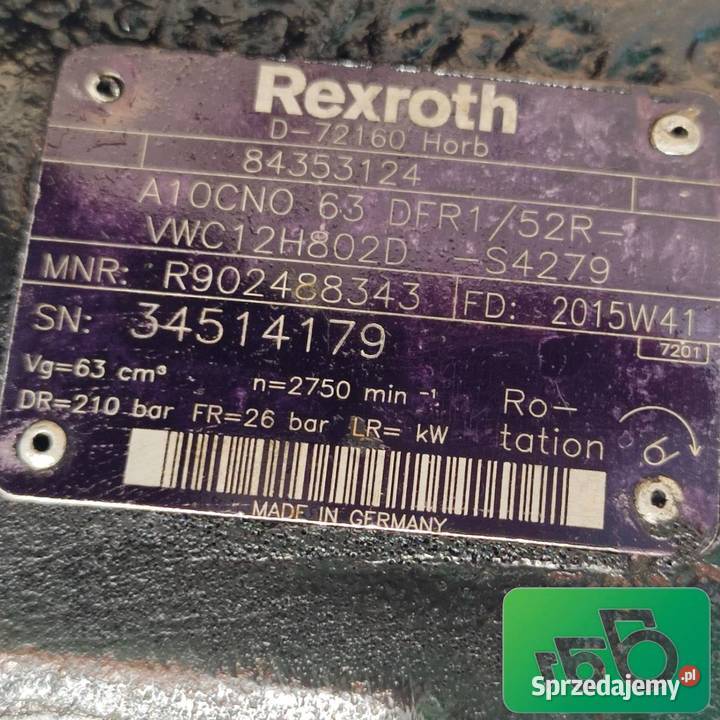 Pompa hydrauliczna AL A10CNO 63 DFR152R Rexroth Hydraulika sprzedam