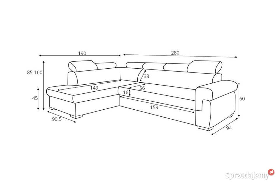 Nowy Narożnik ATLANTA 280x190 100 SKÓRA Kolor do sprzedam