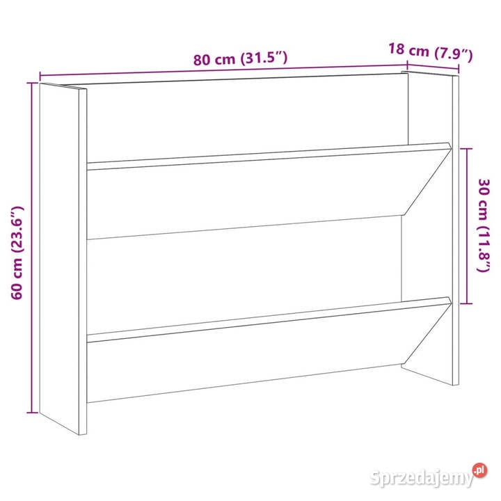 Półka ścienna na buty dąb artisan 80x18x60 Na buty