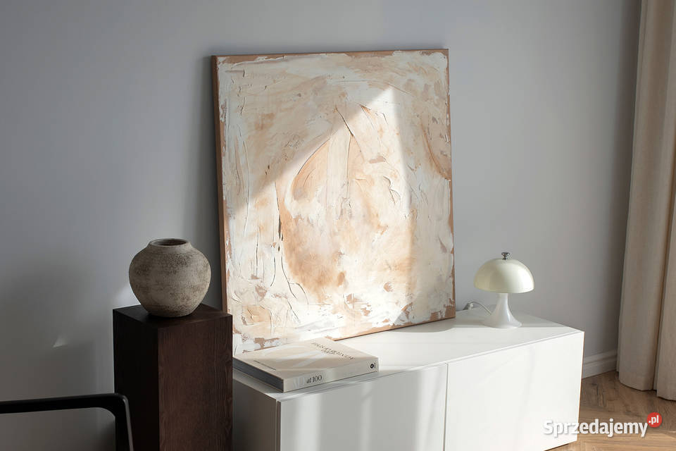 Abstrakcja strukturalna 90x90 Tynk i akryl na Obrazki i obrazy Poznań