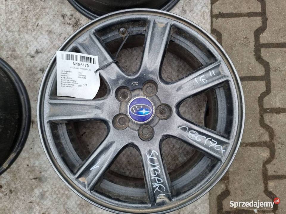 FELGA ALUMINIOWA 16 SUBARU IMPREZA 16X65JJ Lipno sprzedam