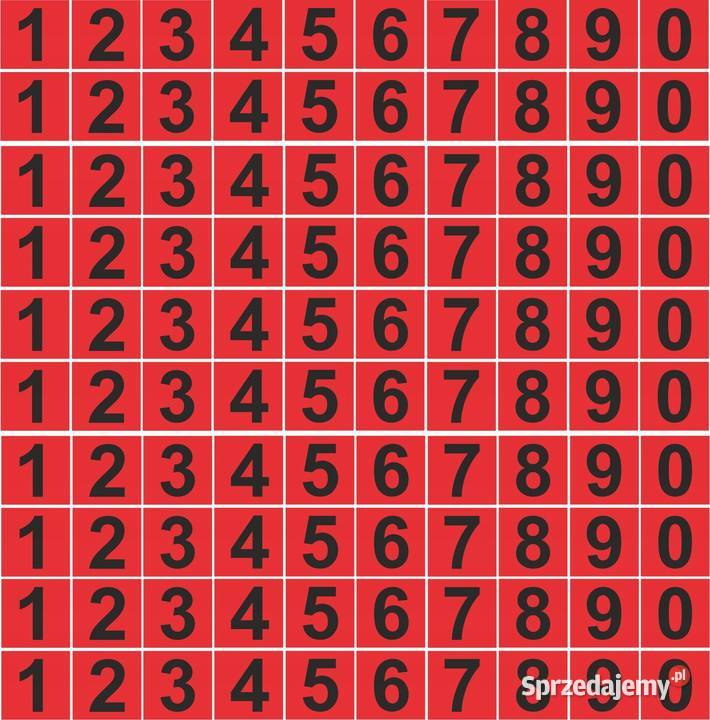 Naklejki na rozdzielnice cyfry czerwone 13mm Kamionna sprzedam