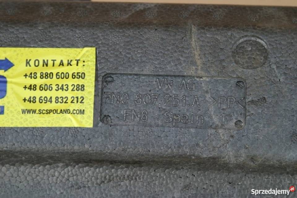 VW SHARAN 7N BELKA ZDERZAKA TYŁ ABSORBER PIANKA