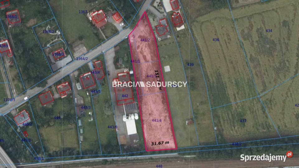 Grunt 4036m2 Krzeszowice Władysława Reymonta małopolskie