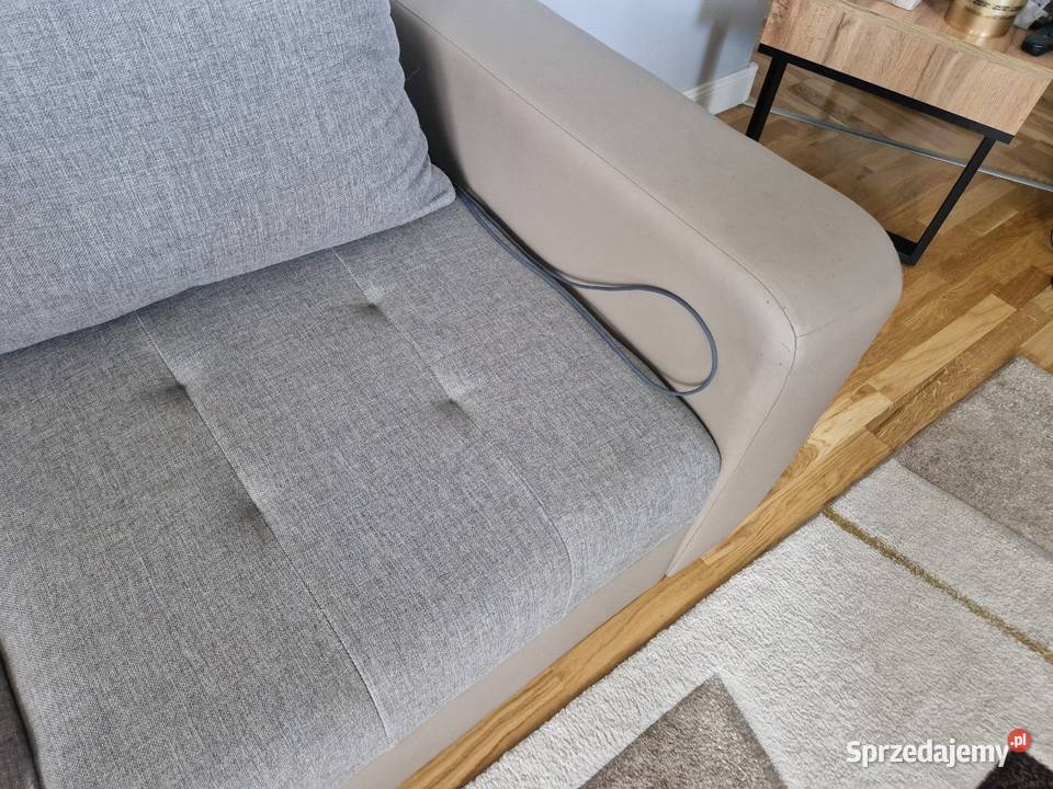 Narożnik rozkładany jasny BEZOWYSZARY wygodny w małopolskie Kraków