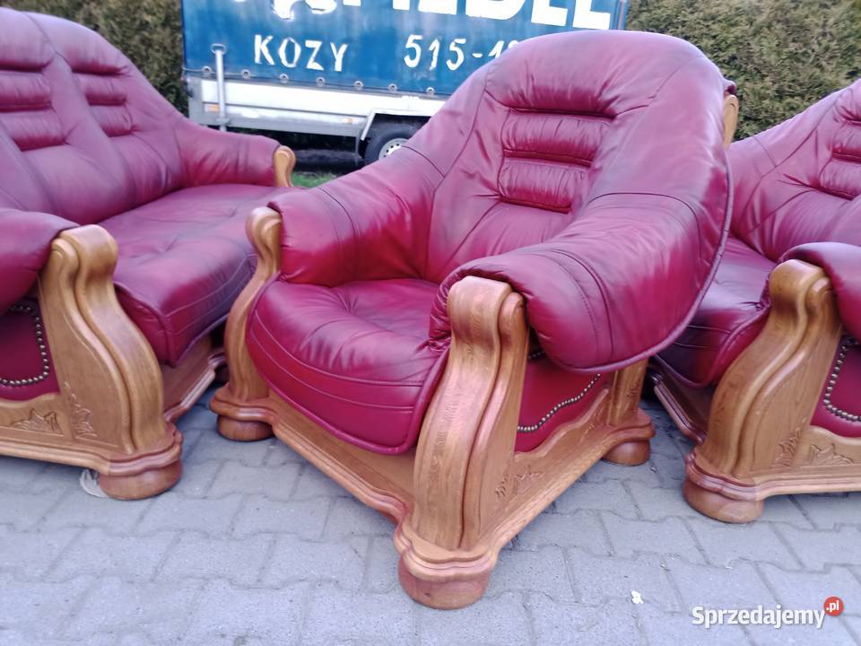 Komplet Wypoczynkowy KLER 321 i Pufa i Ława Dąb Kozy