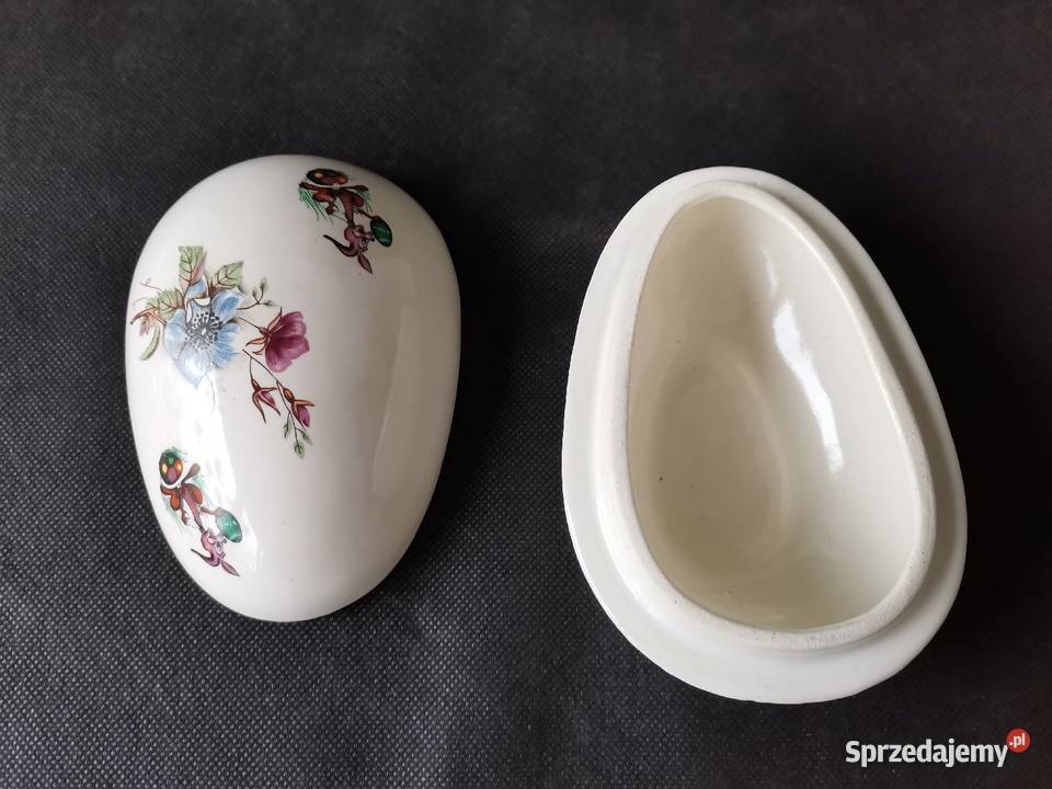 Stary pojemnik bomboniera Jajo Jajko Wielkanocne Porcelana i szkło Katowice