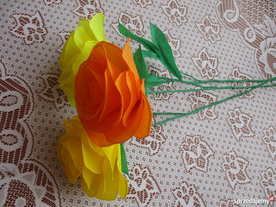 Bukiet 7 róż rękodzieło na prezent ślub imieniny Dekoracje i ozdoby Wrocław