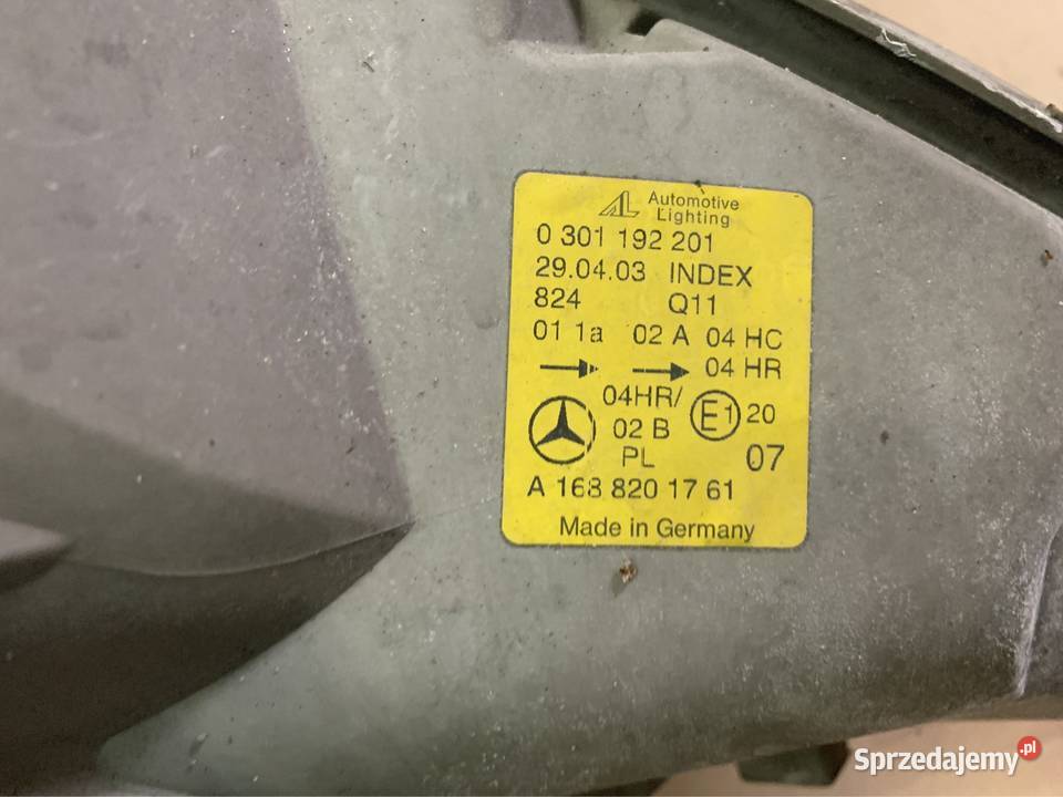 A1688201761 lampa przód lewa mercedes a klasa osobowe Szczecin sprzedam