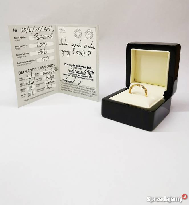 PIERŚCIONEK Z DIAMENTEM 201 GRAM 750 Konin sprzedam