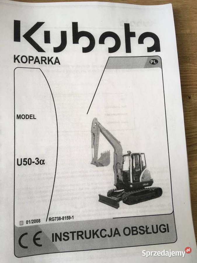 dtr instrukcja obsługi koparka kubota u503a i