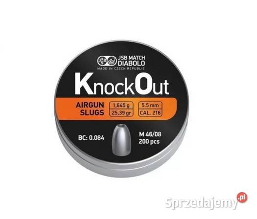 10x Diabolo JSB KO Slugs 216 55mm 200 Przyłęki
