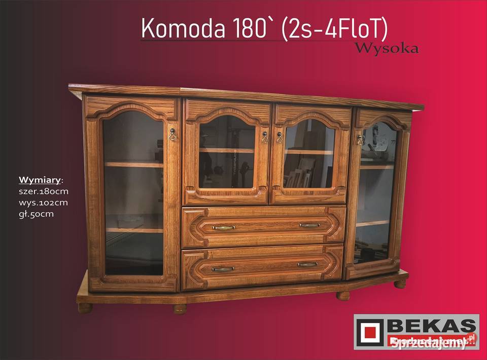Stylowa Komoda 180 2s4FLot WYSOKA Dąb Rustikal Włocławek