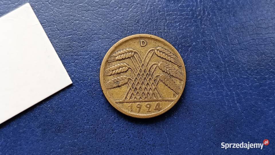 Stare monety 10 rentenpfennig 1924 D Niemcy Lesko sprzedam