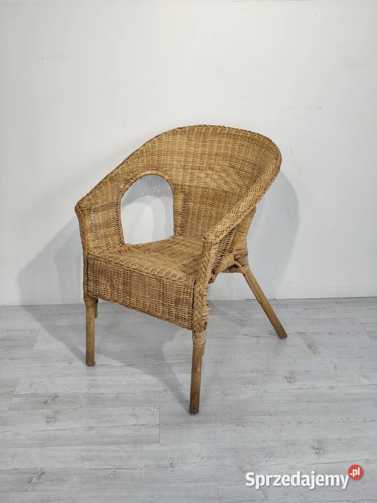 Krzesło rattanowe Ikea Agen klasyk w stylu boho Poddębice