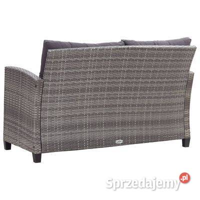 vidaXL 2osobowa sofa ogrodowa z poduszkami szara