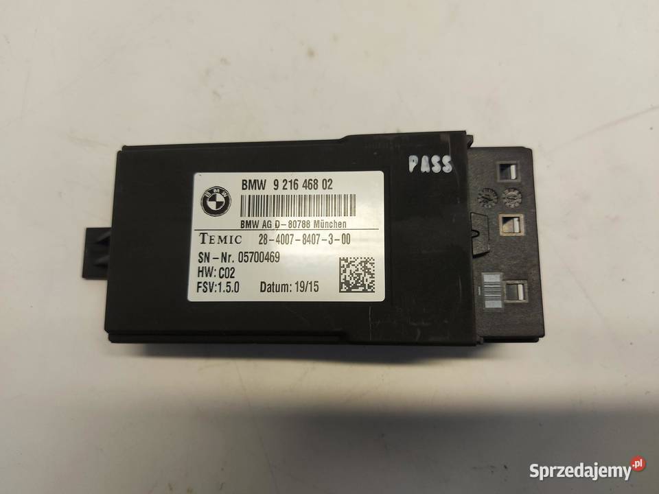 BMW i3 i01 REX Moduł sterownik fotela 9216468 Komputery