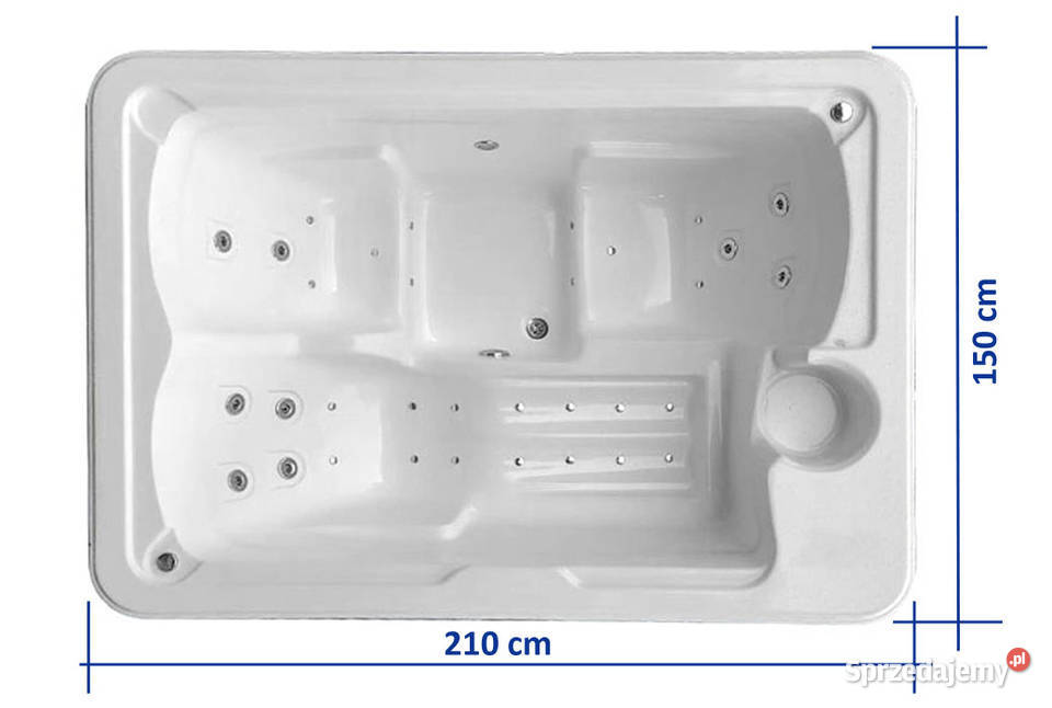 JACUZZI OGRODOWE SLIM 3 osobowe w zabudowie