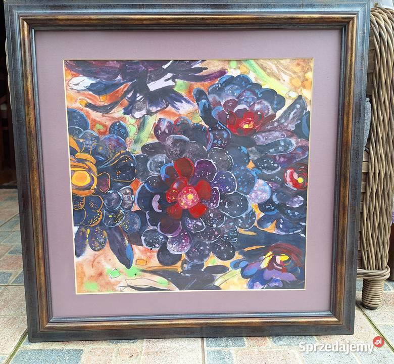 Obraz olejny kwiaty motywy kwiatowe 605x595