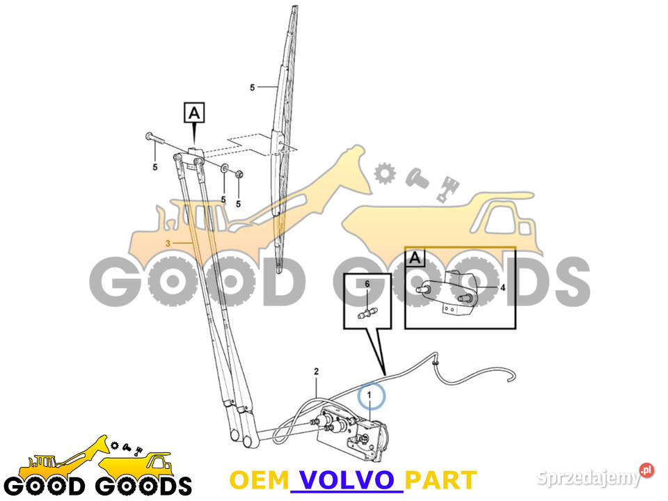 VOLVO SILNIK WYCIERACZKI PRZEDNIEJ SZYBY 24V Władysławów