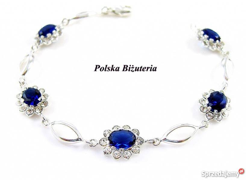 MEGA Srebrny Komplet z Szafirami na Prezent Białystok