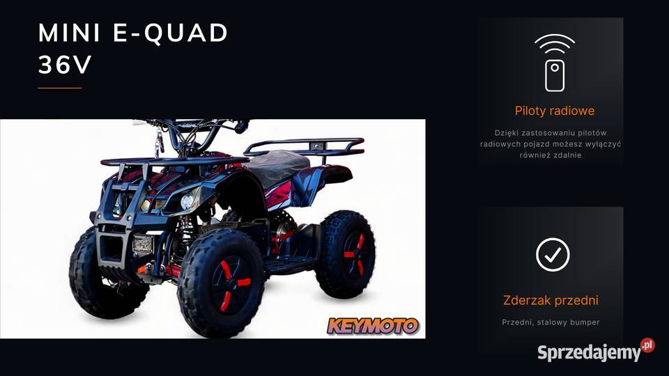 Mini Quad ATV ELEKTRYCZNY KEYMOTO 1000W 36V dolnośląskie Ząbkowice Śląskie