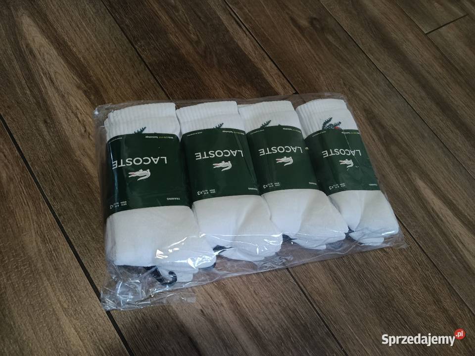 Skarpety męskie Lacoste classic białe 12pak Białystok