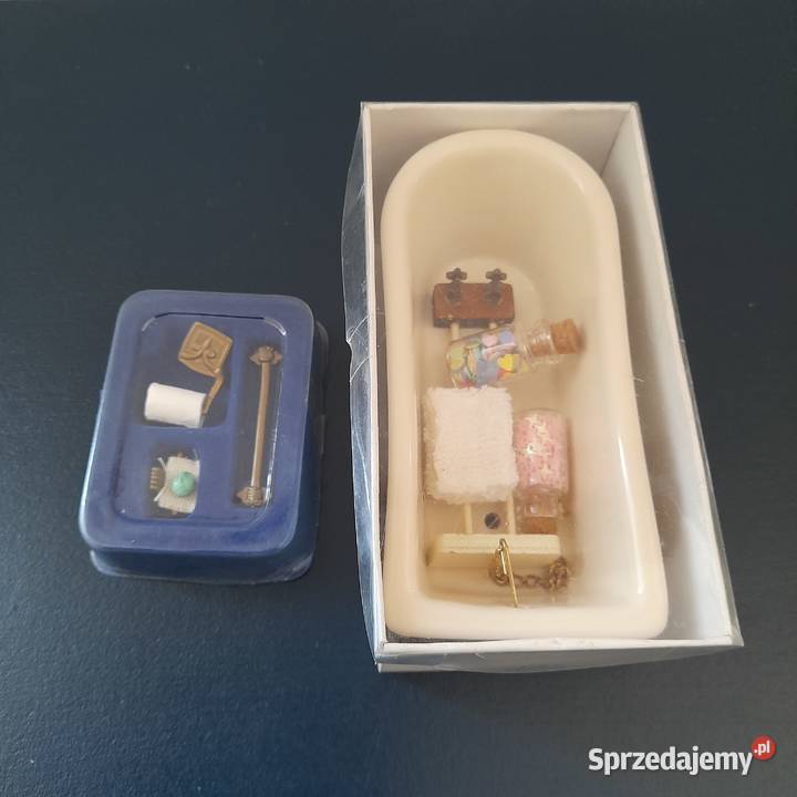 Miniaturowa porcelanowa wanna lalek miniatury Bogatynia