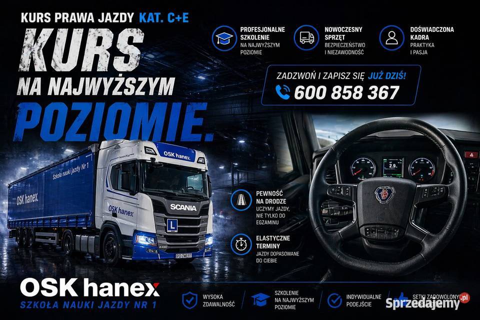 Kurs na prawo jazdy kat CE Piła