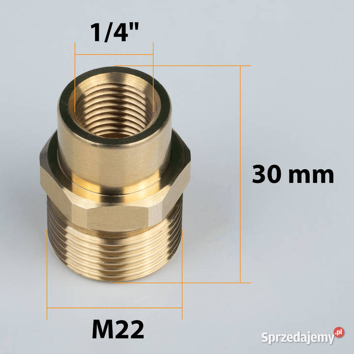 Adapter M22 na 14 Mosiądz do Myjek Kranzle Ludźmierz