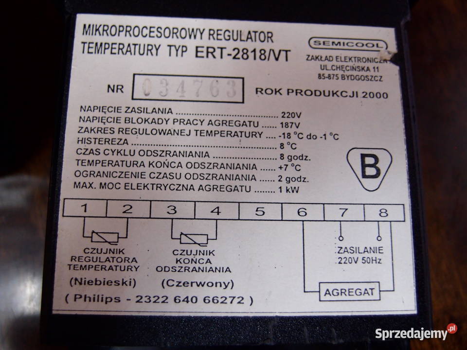 regulator temperatury ERT2818VT zakres pracy