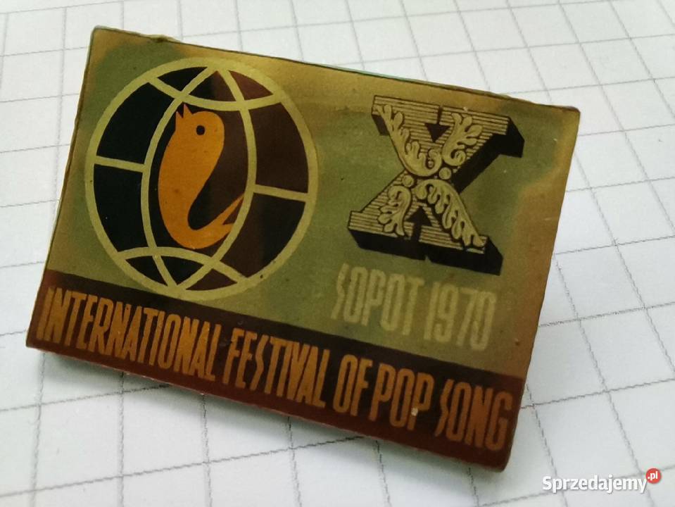 Stara oryginalna odznaka przypinka X Festiwal Katowice