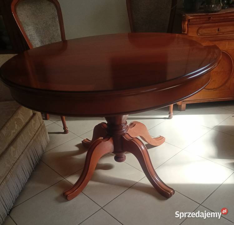 Stół okrągły rozkładany plus krzesła