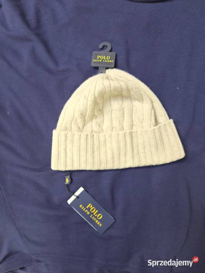 Nowa beżowa czapka bawełniana Polo Ralph Lauren Bibice
