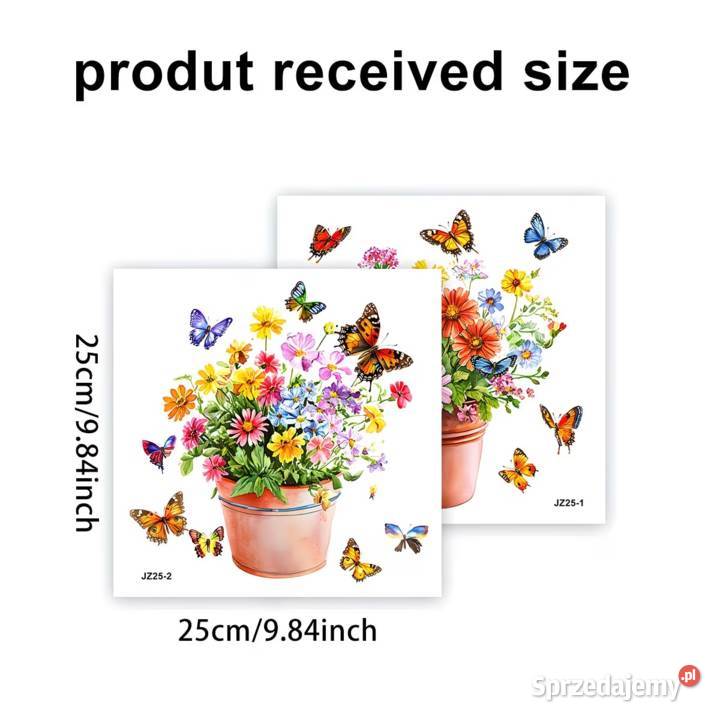 Naklejki na Okno Kwiatki w Doniczce 2 25 x 25 AS Płock