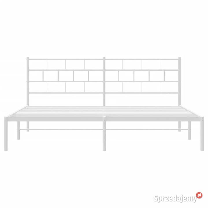 Łóżko Metalowe Białe Rama Łóżka Ze Stelażem