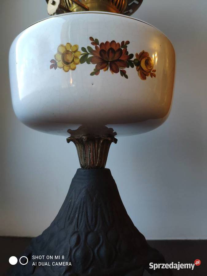 Wiktoriańska żeliwna angielska lampa naftowa 4 Kraków