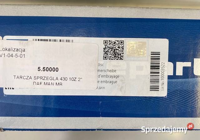 Tarcza sprzęgła DT Spare P 550000 DAF MAN MB Wodzisław Śląski