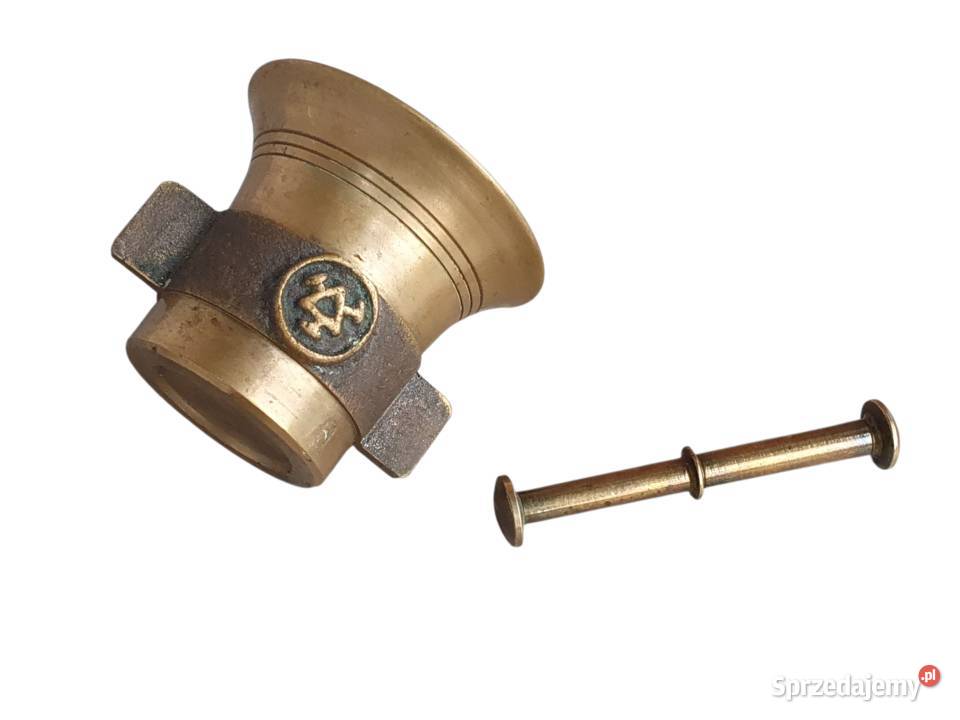Stary mosiężny przedwojenny moździerz kuchenny śląskie Cieszyn