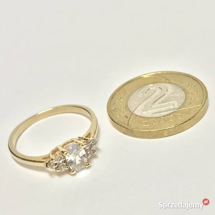 Złoty PIERŚCIONEK 585 14K KRÓLEWNY kamienie 11
