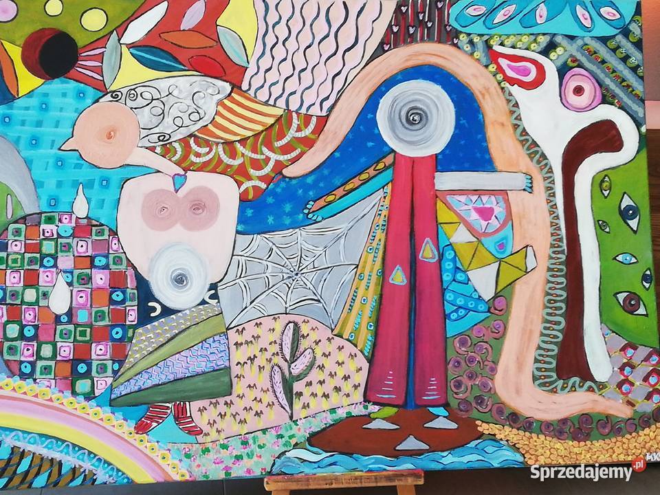 Duża abstrakcja 75 na 115 Eden Malarstwo Szczecin