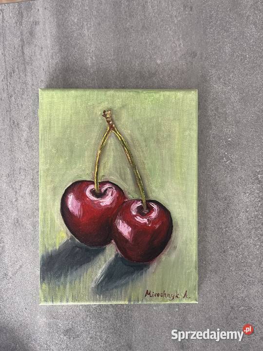 Oryginalny obraz olejny Wiśnie 1824 Świebodzin