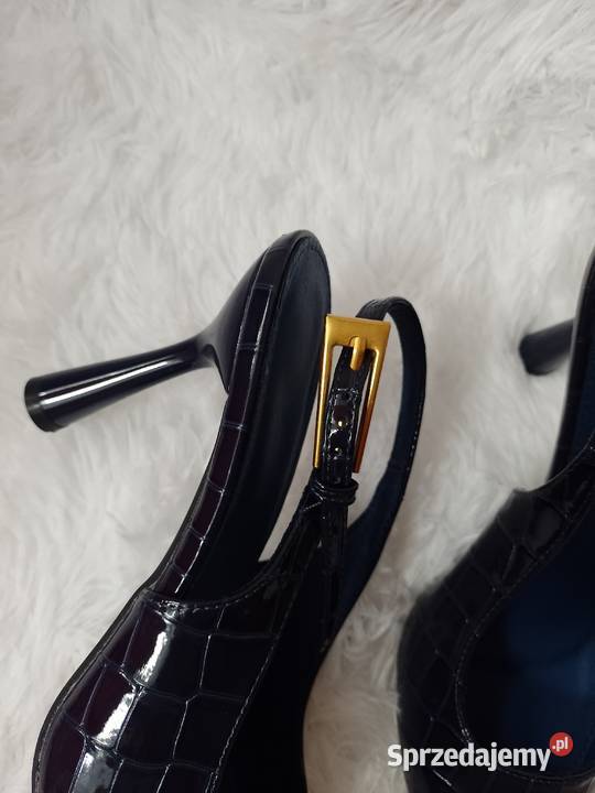 40 Granatowe czółenka Szpilki wieczorowe z Kraków