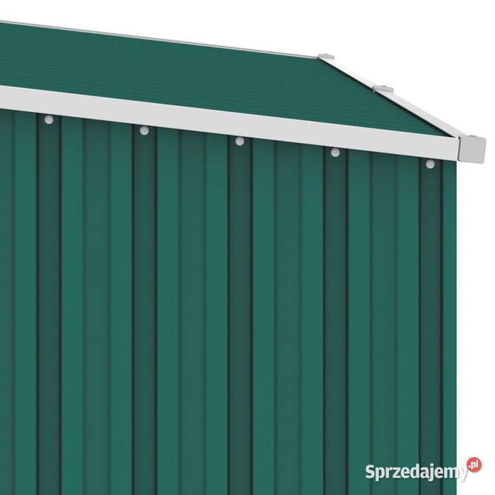 Szopa z wiatą na drewno zielona 245x98x159 stal